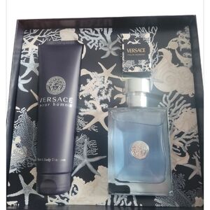 Versace Pour Homme Body Wash Set - Navy and Light Blue